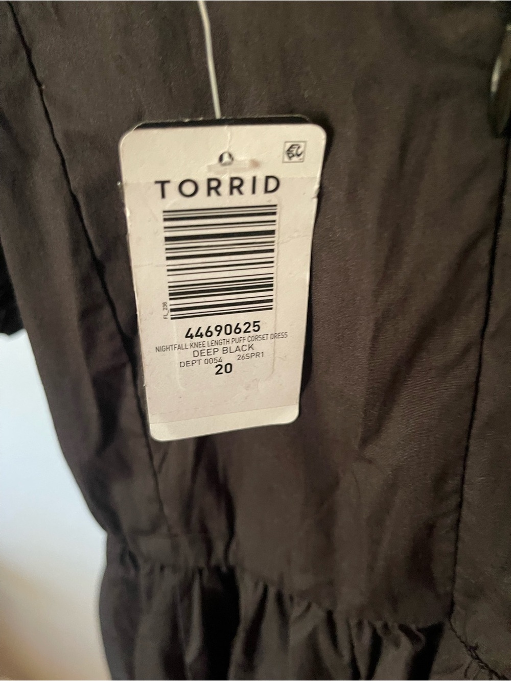 torrid Deep Black Knee-Length Puff Corset Dress - Picture 3 of 3
